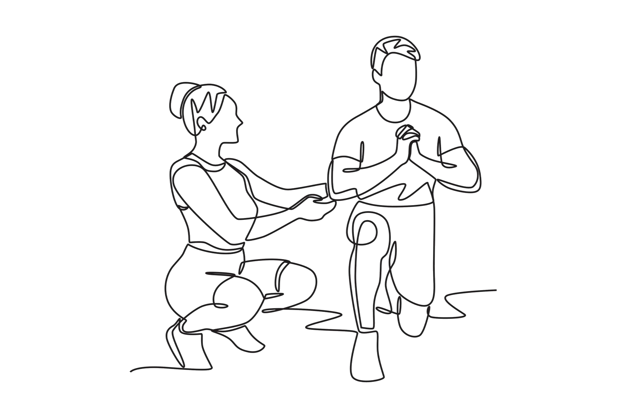 Physiotherapeut begleitet Patient bei funktionellem Training zur Verbesserung alltagsnaher Bewegungen