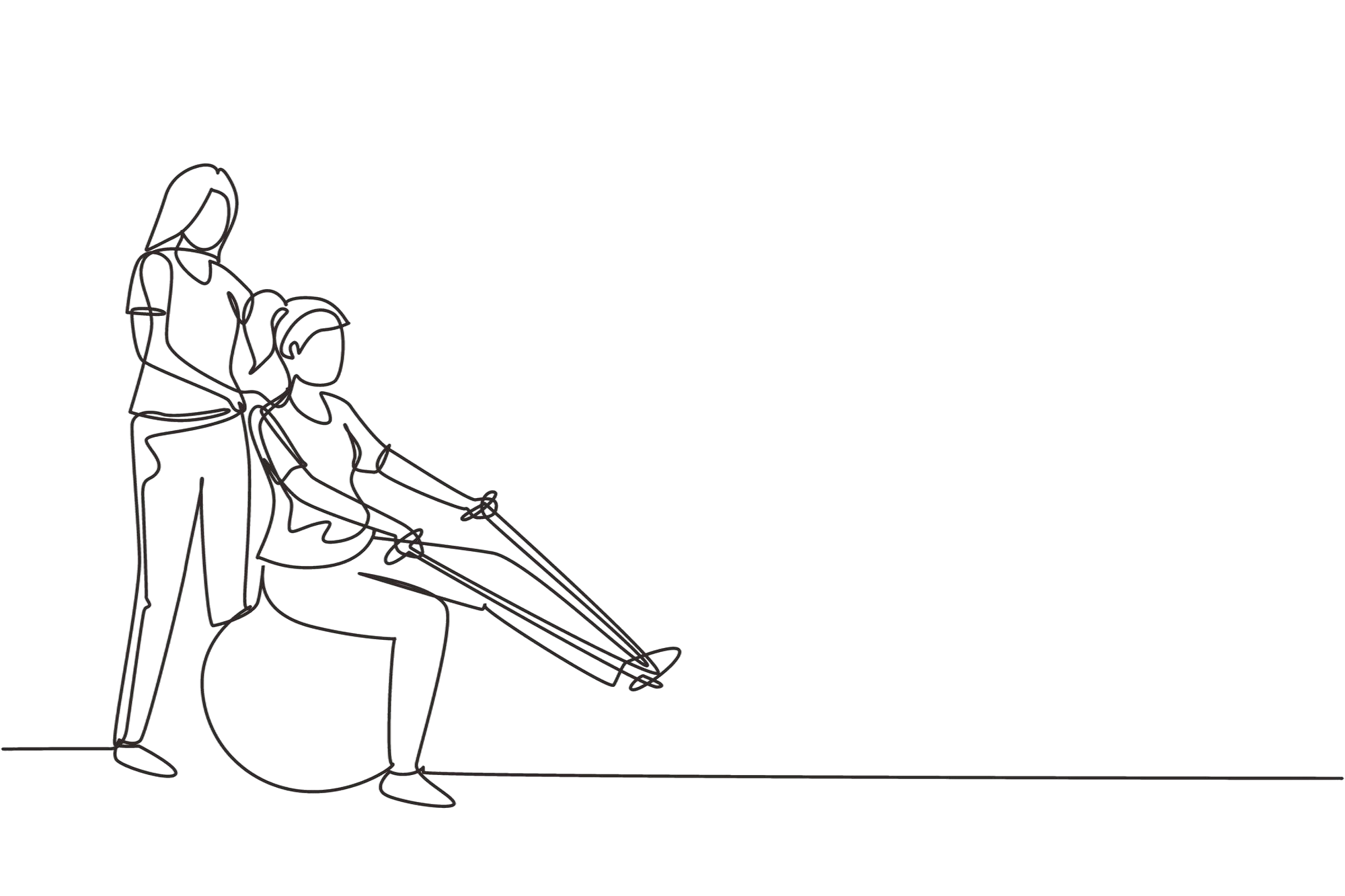 Physiotherapeut begleitet Patient bei Krafttraining mit Widerstandsbändern zur gezielten Stärkung der Muskulatur